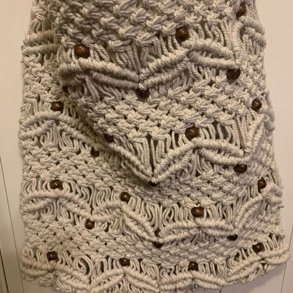Beaded And Crocheted Large  Handbag